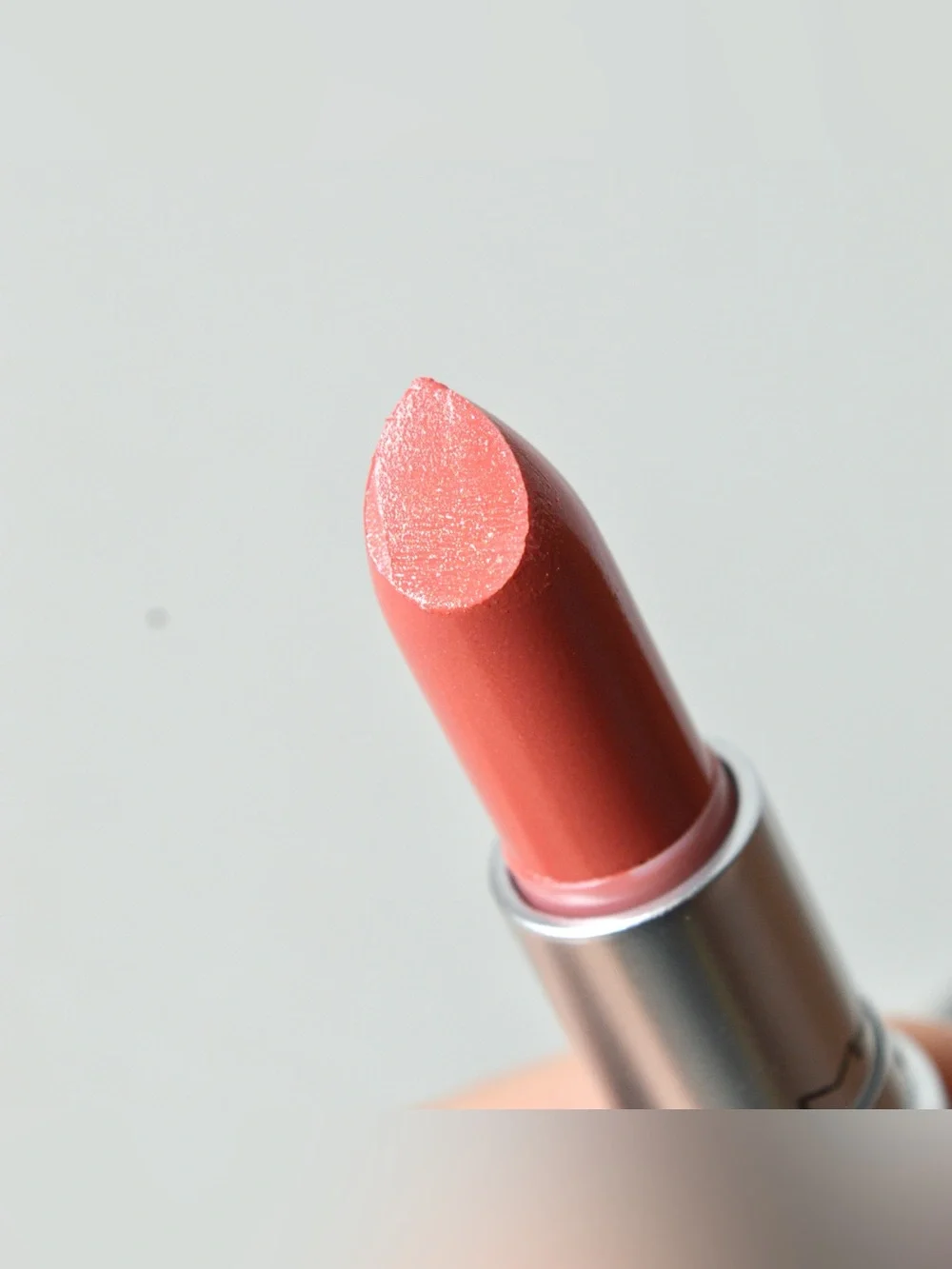 MAC Cosmetics Lipstick *NIPPON* Discontinued Pink Coral with Gold Pearl Like New